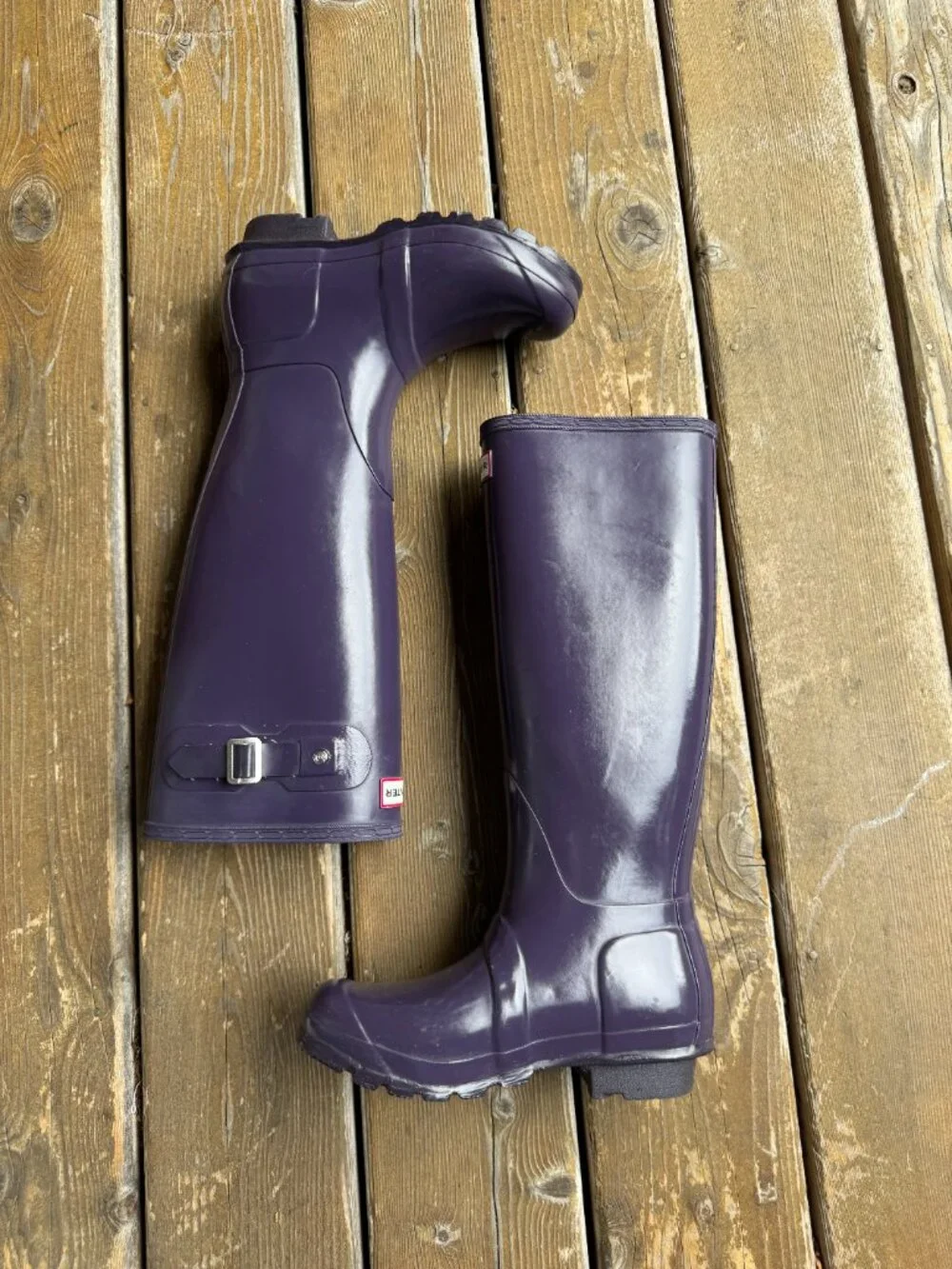 EUC Hunter Purple Original Tall Waterproof Rain Boots in Kids Size 5/EU 36